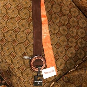 NWT - Chinese Laundry reversible belt - brown/oran